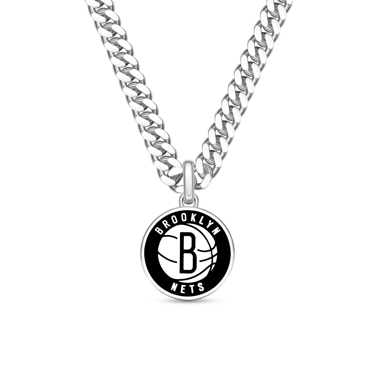 布魯克林籃網隊BROOKLYN NETS 925銀頸鏈