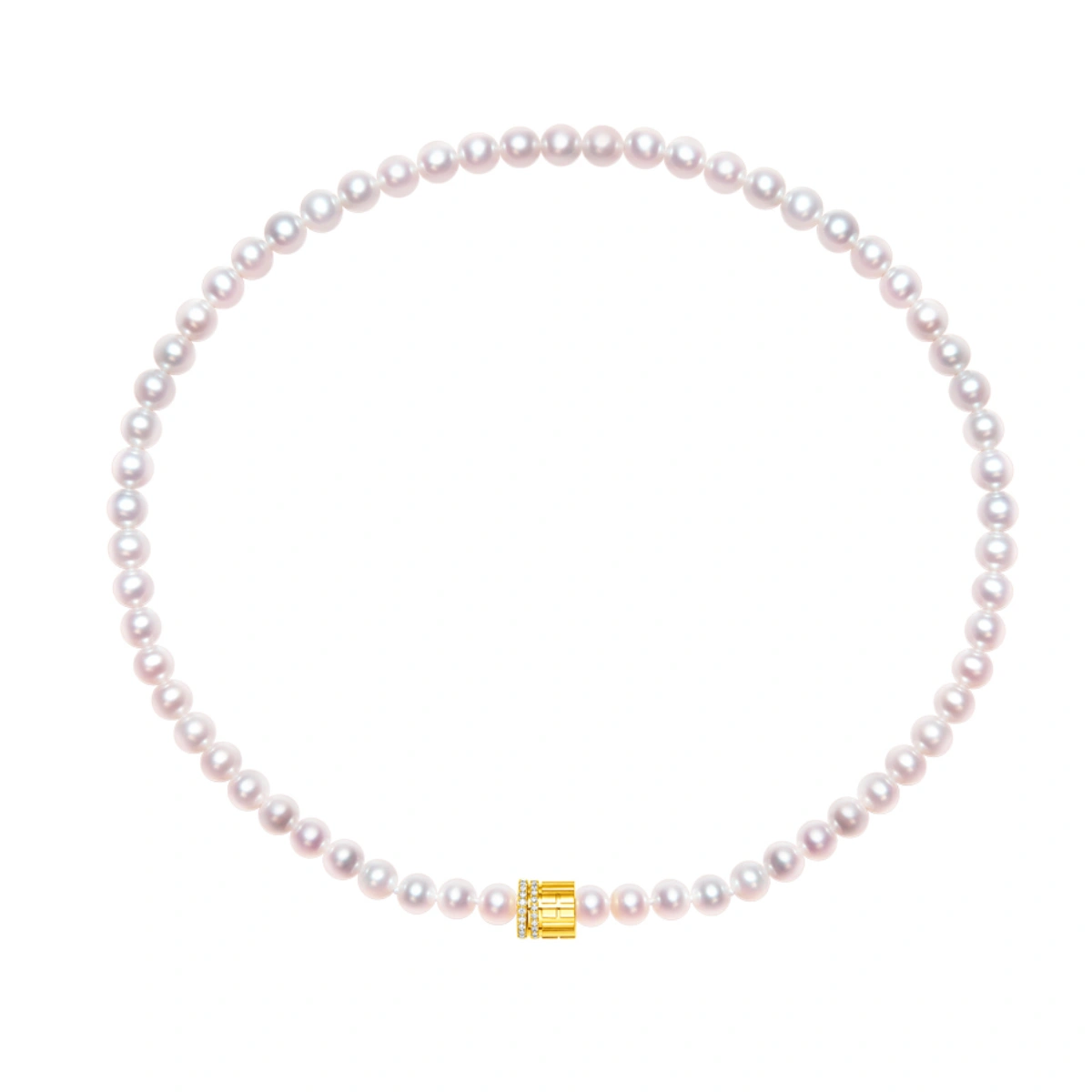 18K/750 Yellow Gold cultured pearl necklace