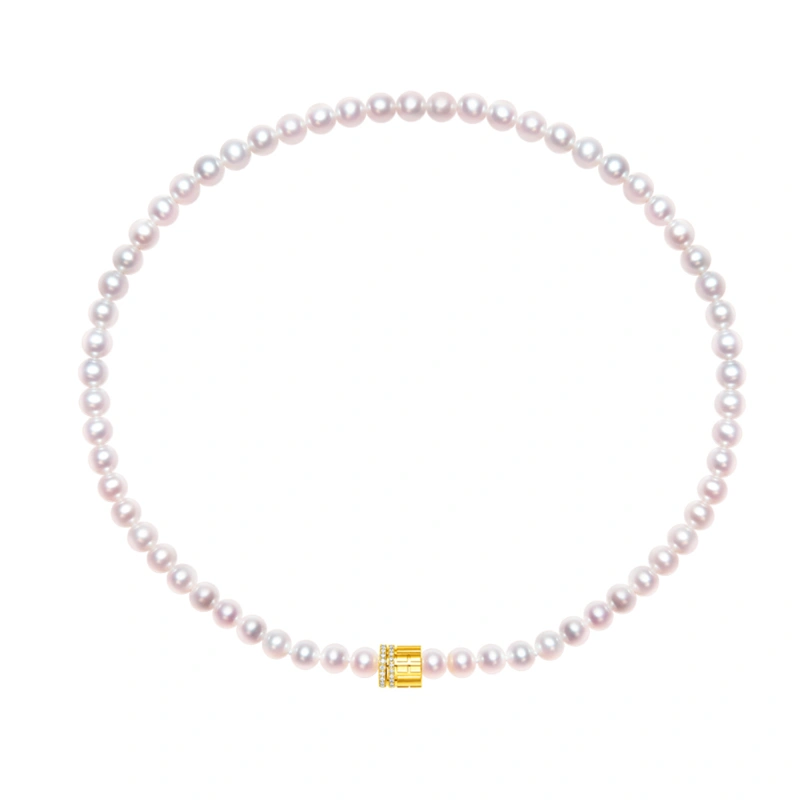 18K/750 Yellow Gold cultured pearl necklace