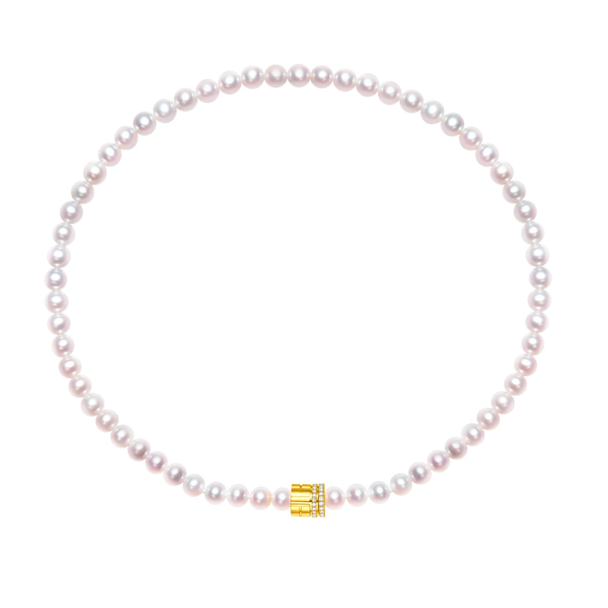 18K/750 Yellow Gold cultured pearl necklace