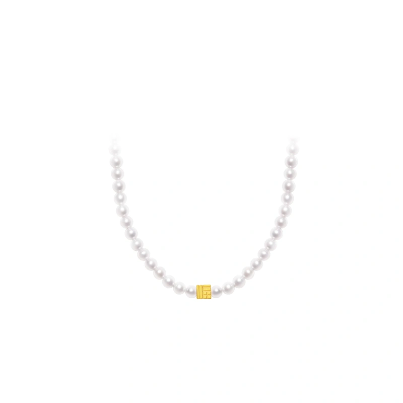 999足金淡水養殖珍珠頸鏈