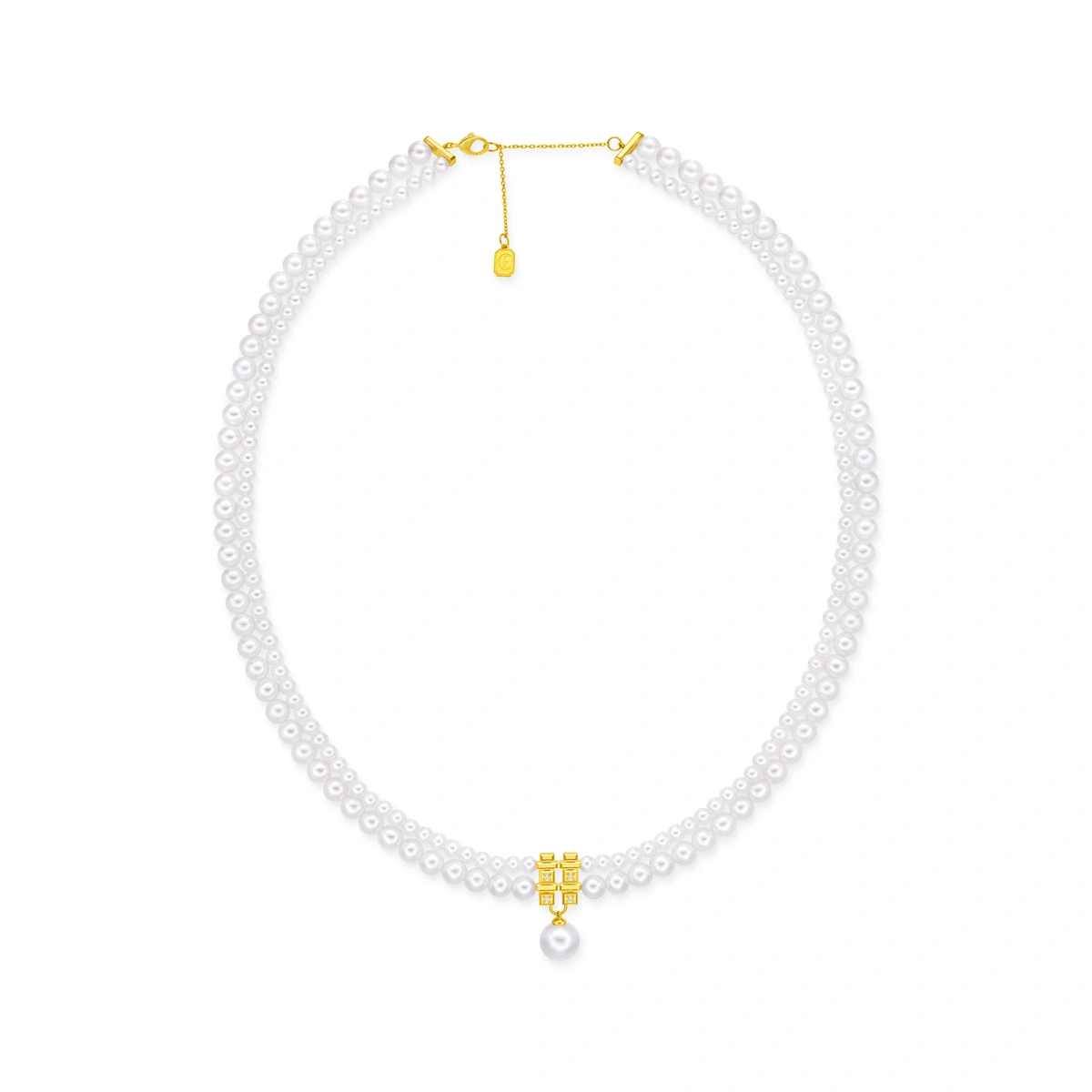 18K/750 Yellow Gold fresh water pearl necklace