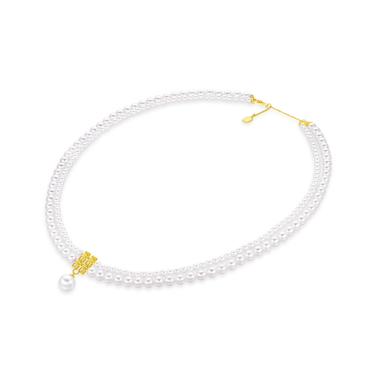 18K/750 Yellow Gold fresh water pearl necklace