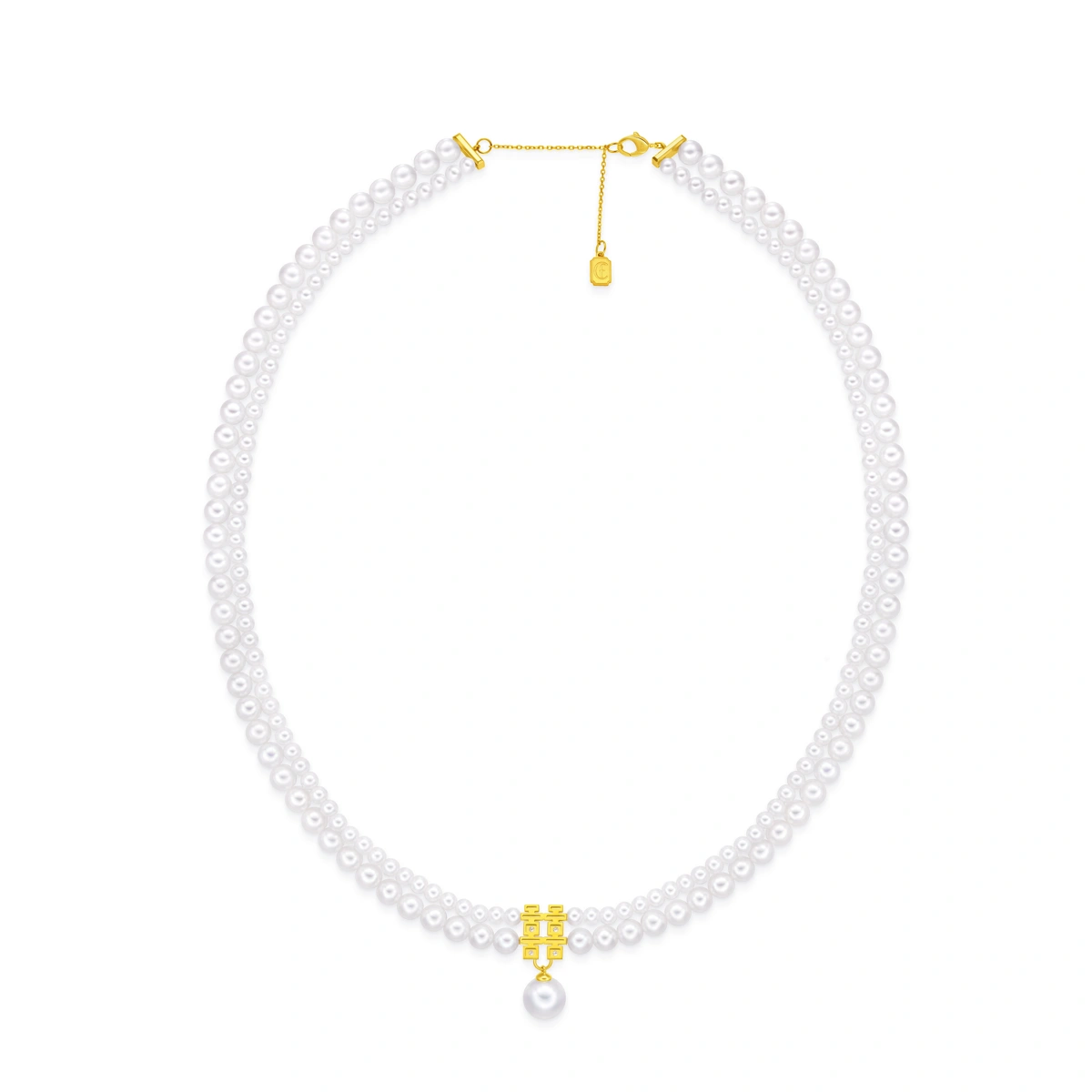 18K/750 Yellow Gold fresh water pearl necklace