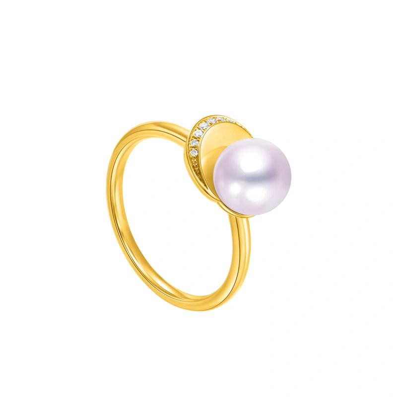 18K/750黃金黃日本養殖珍珠戒指
