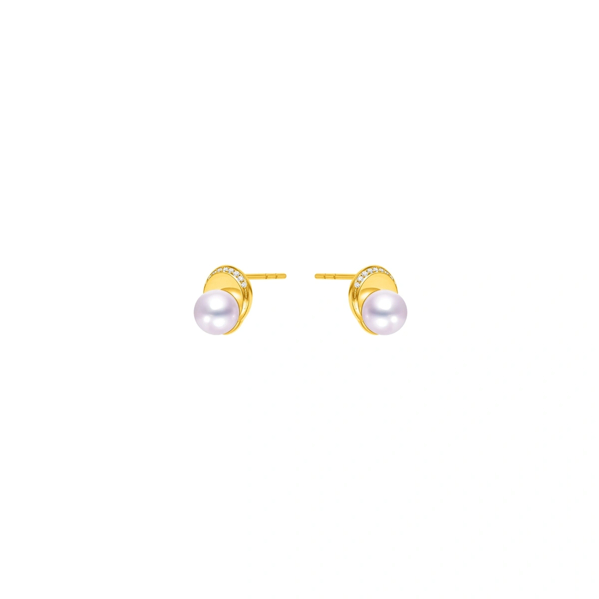 18K/750 Yellow Gold cultured pearl earrings