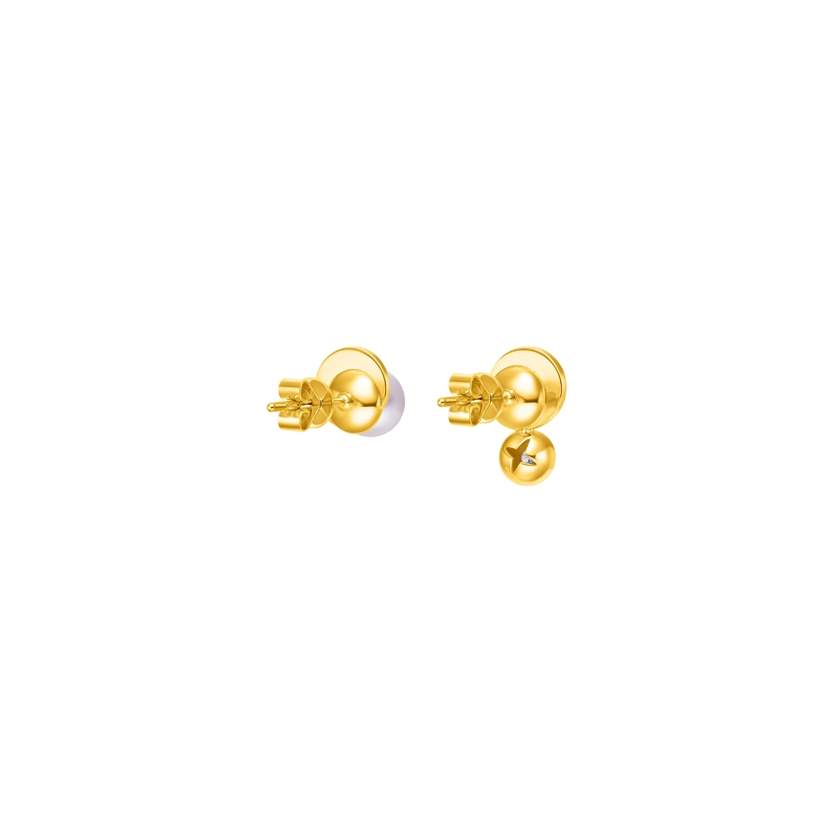 18K/750 Yellow Gold cultured pearl earrings