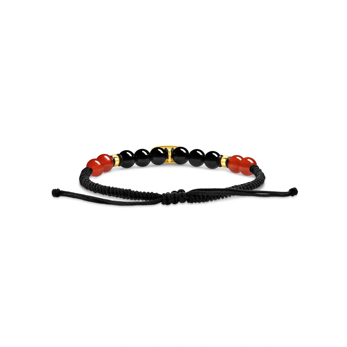 990 Gold Red and Black Agate Bracelet