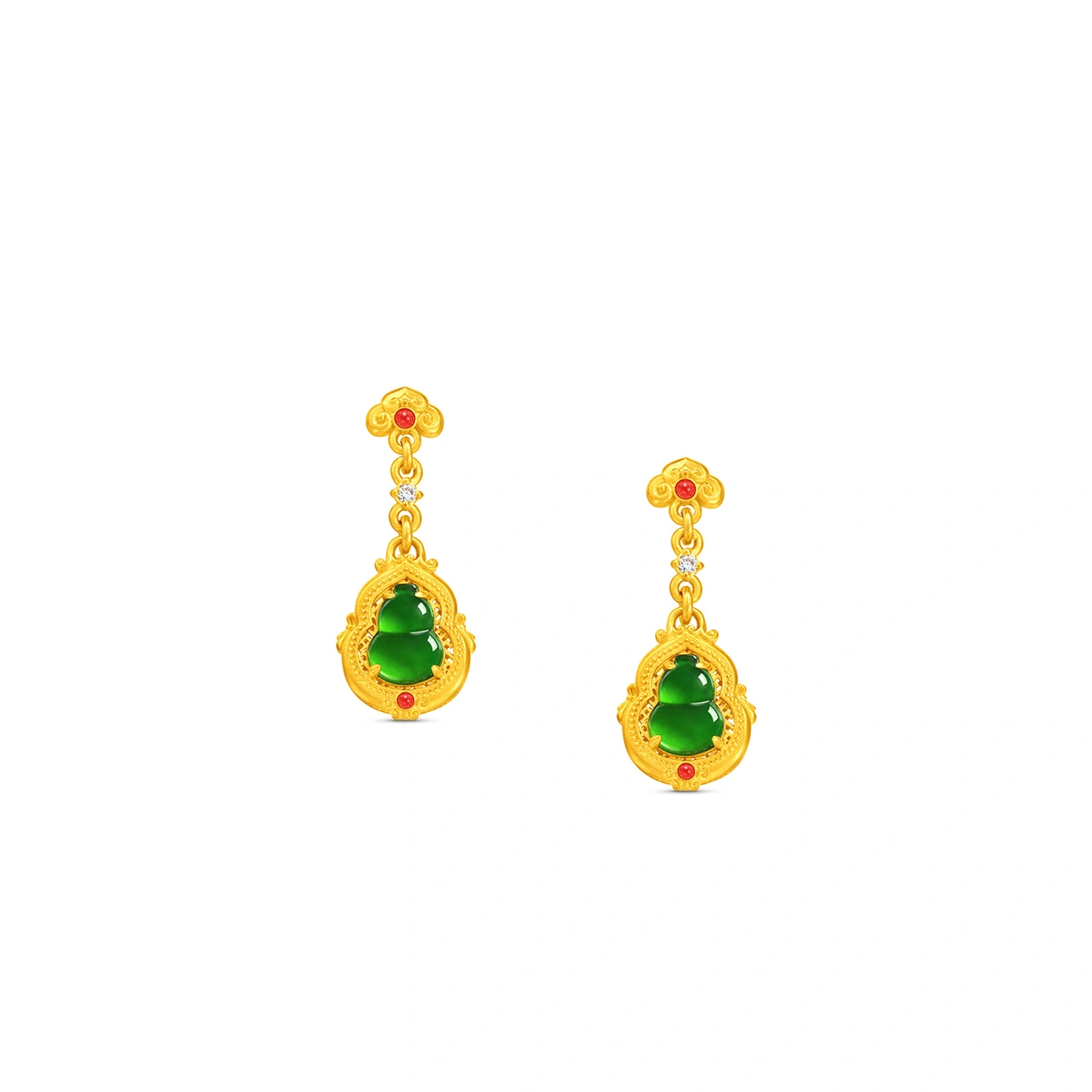 999 Gold jade earrings