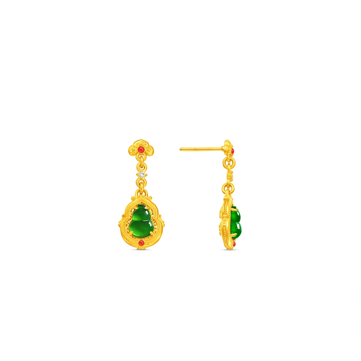 999 Gold jade earrings
