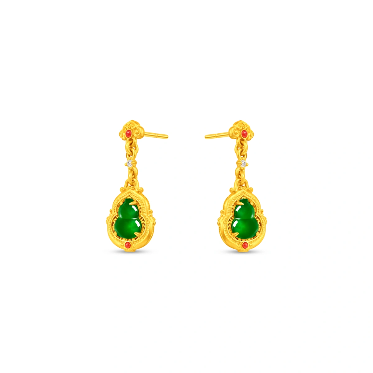 999 Gold jade earrings