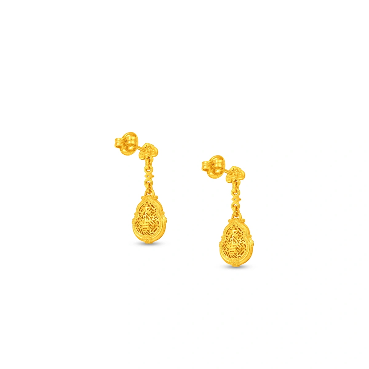999 Gold jade earrings