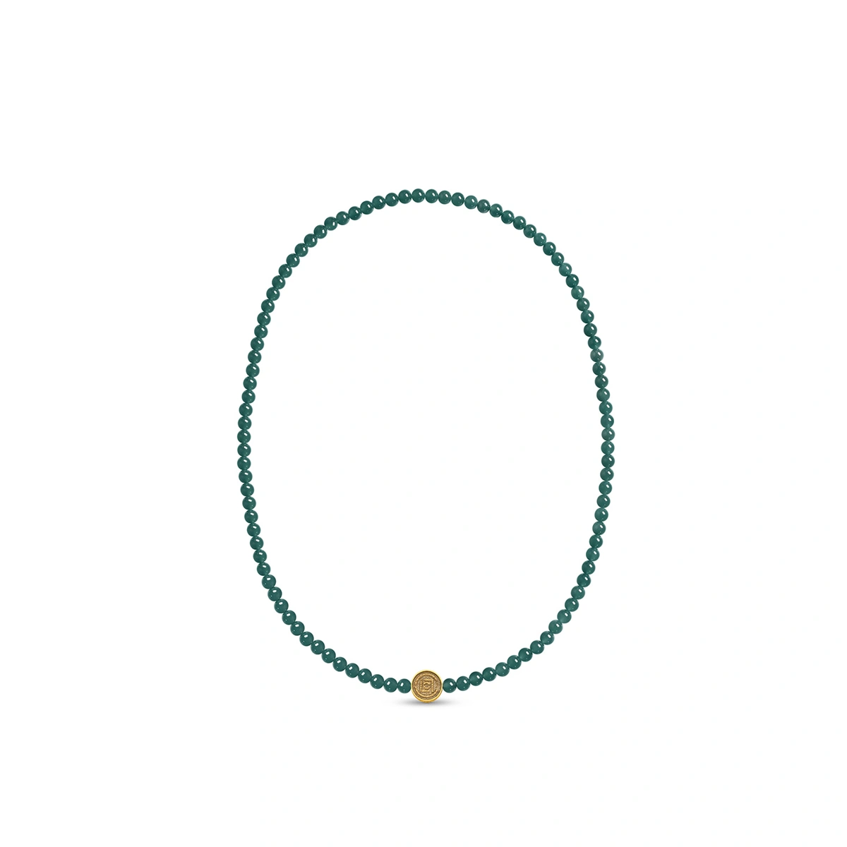 990 Gold jade beaded necklace