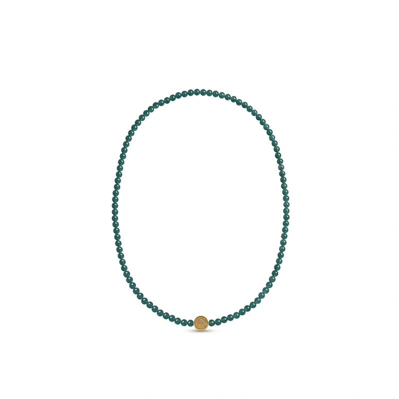 990 Gold jade beaded necklace