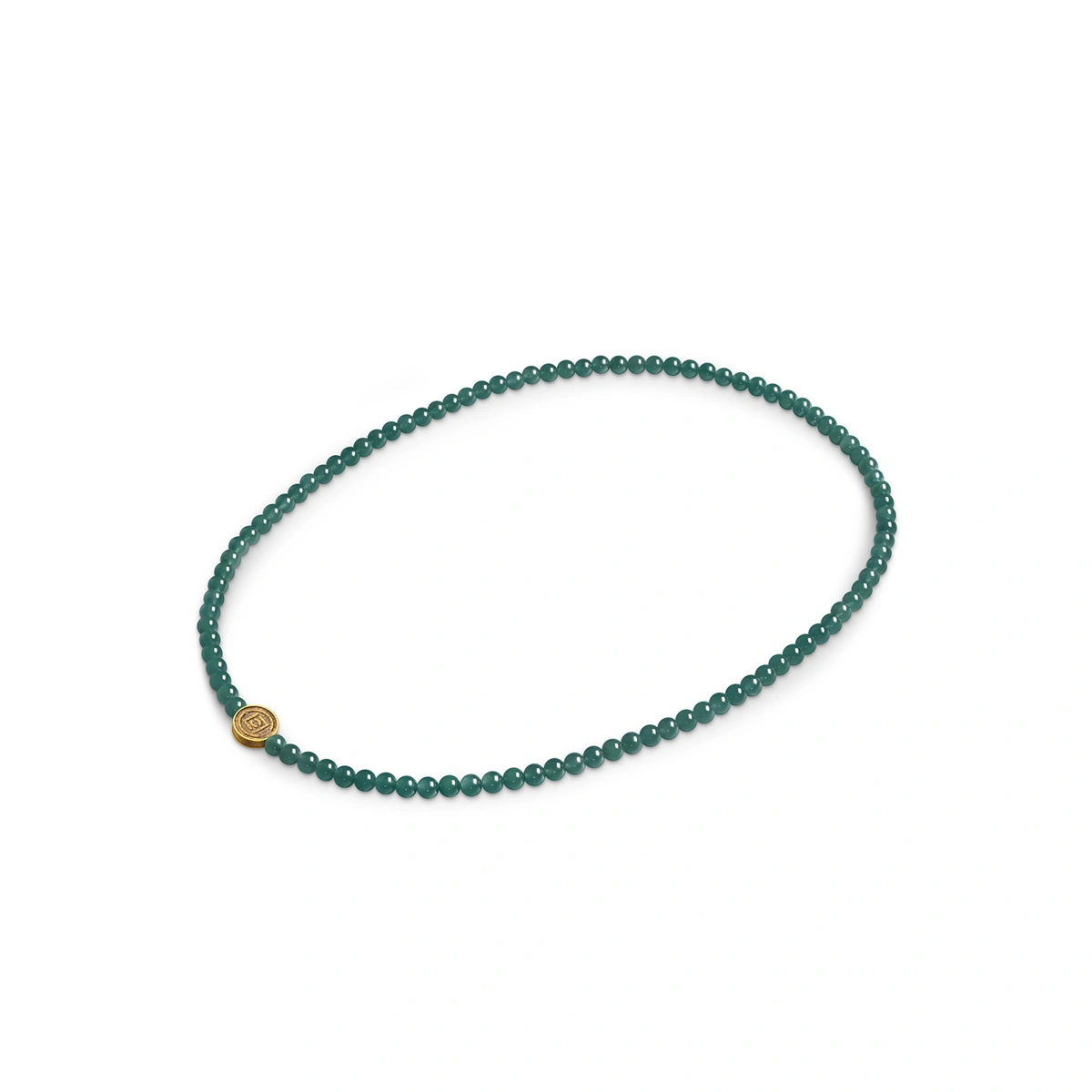 990 Gold jade beaded necklace