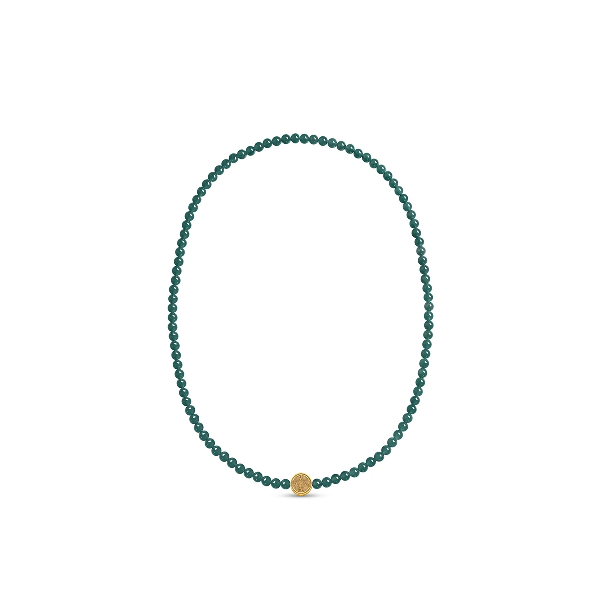 990 Gold jade beaded necklace