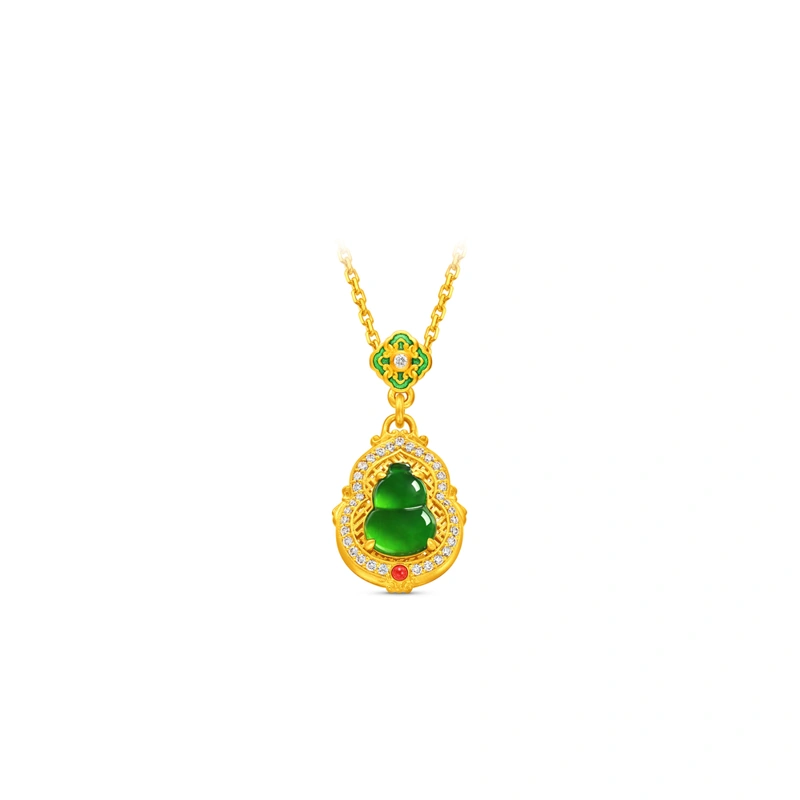 999 Gold jade necklace