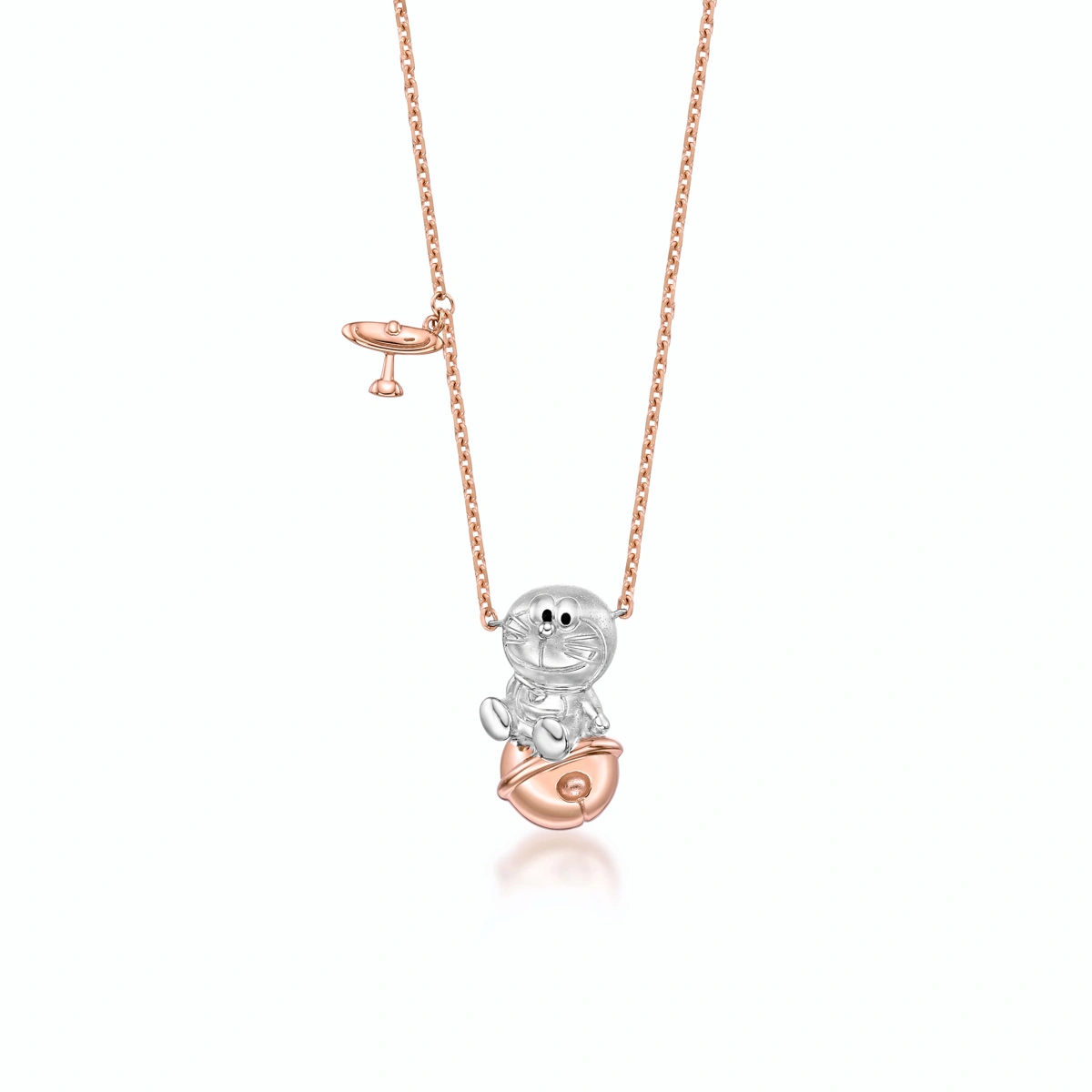 Doraemon 18K/750 White-Rose Gold necklace
