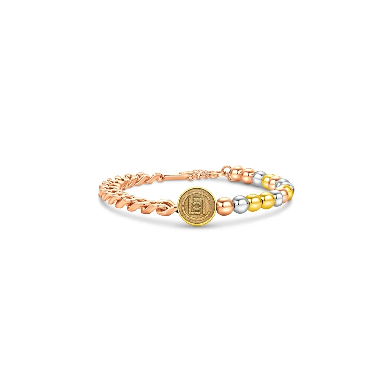 18K/750 Yellow-White-Rose Gold bracelet