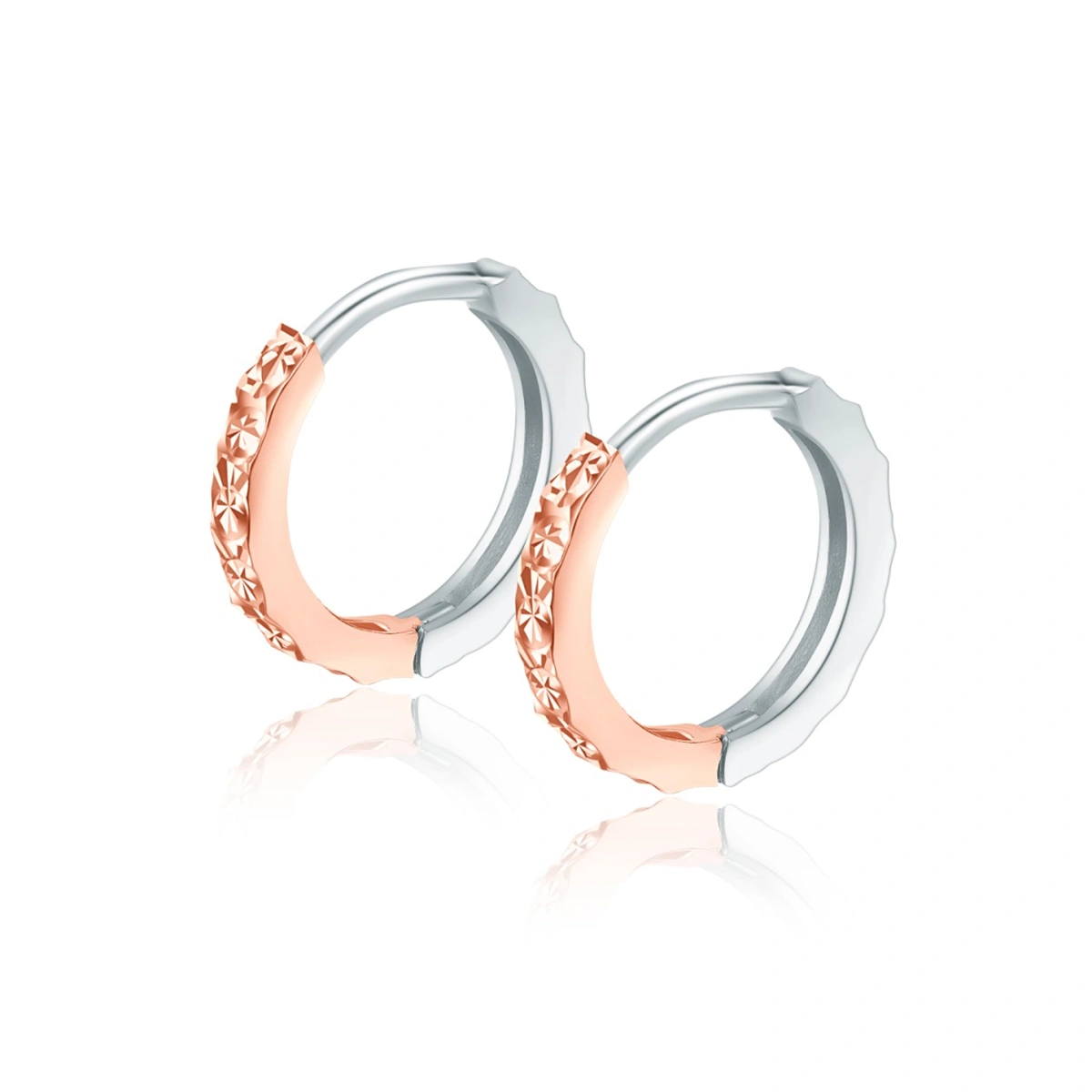 18K/750 White-Rose Gold earrings