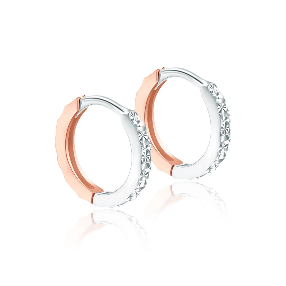 18K/750 White-Rose Gold earrings