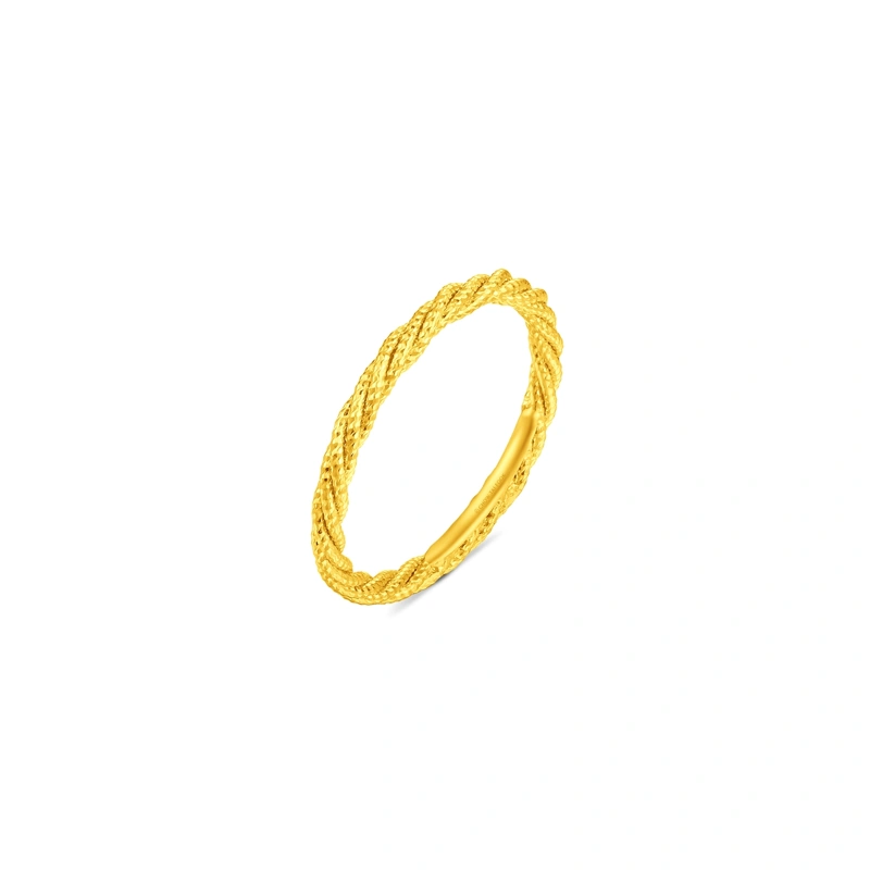 Sparkling Twisted 999 Gold ring