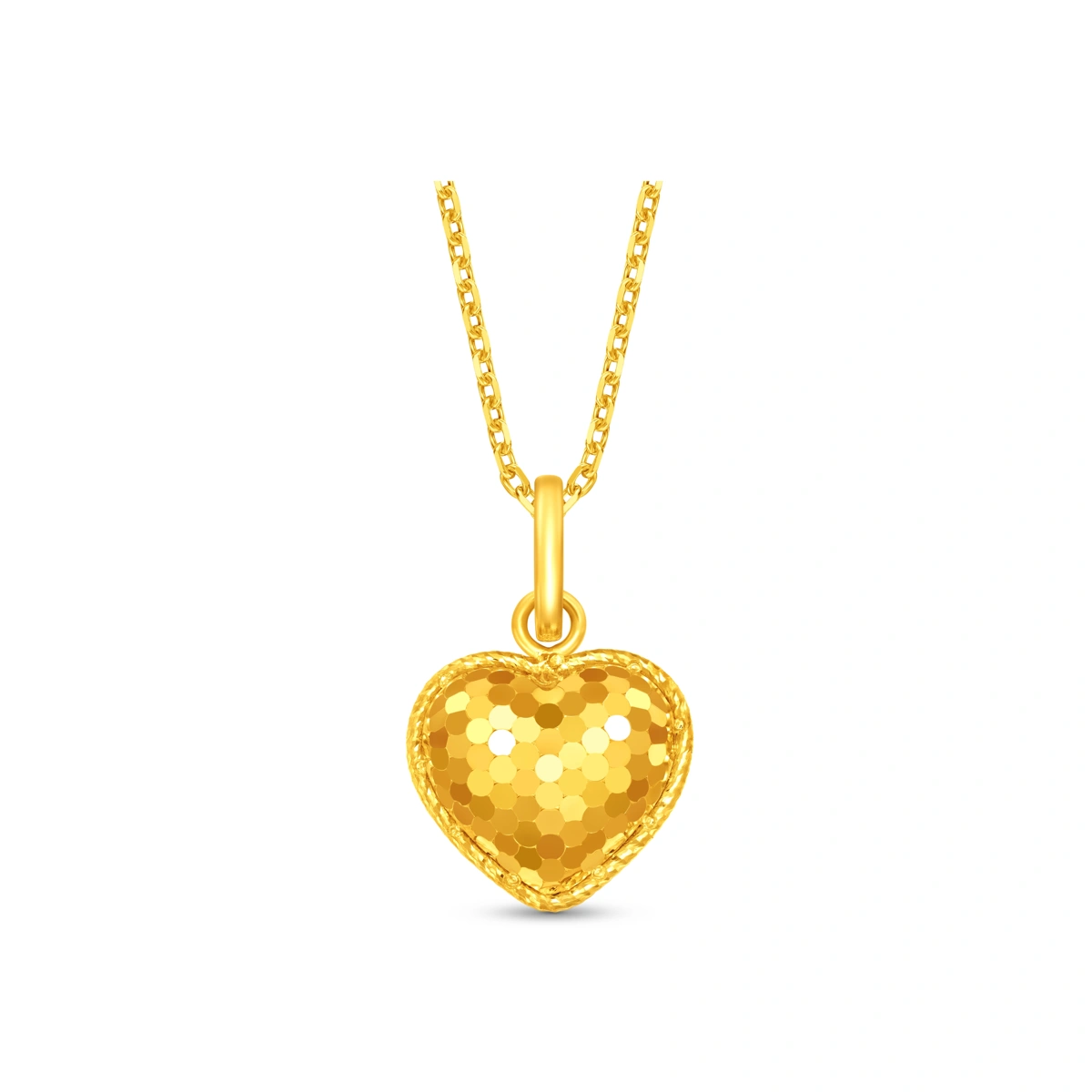 Fish Scale Heart 999 Gold pendant