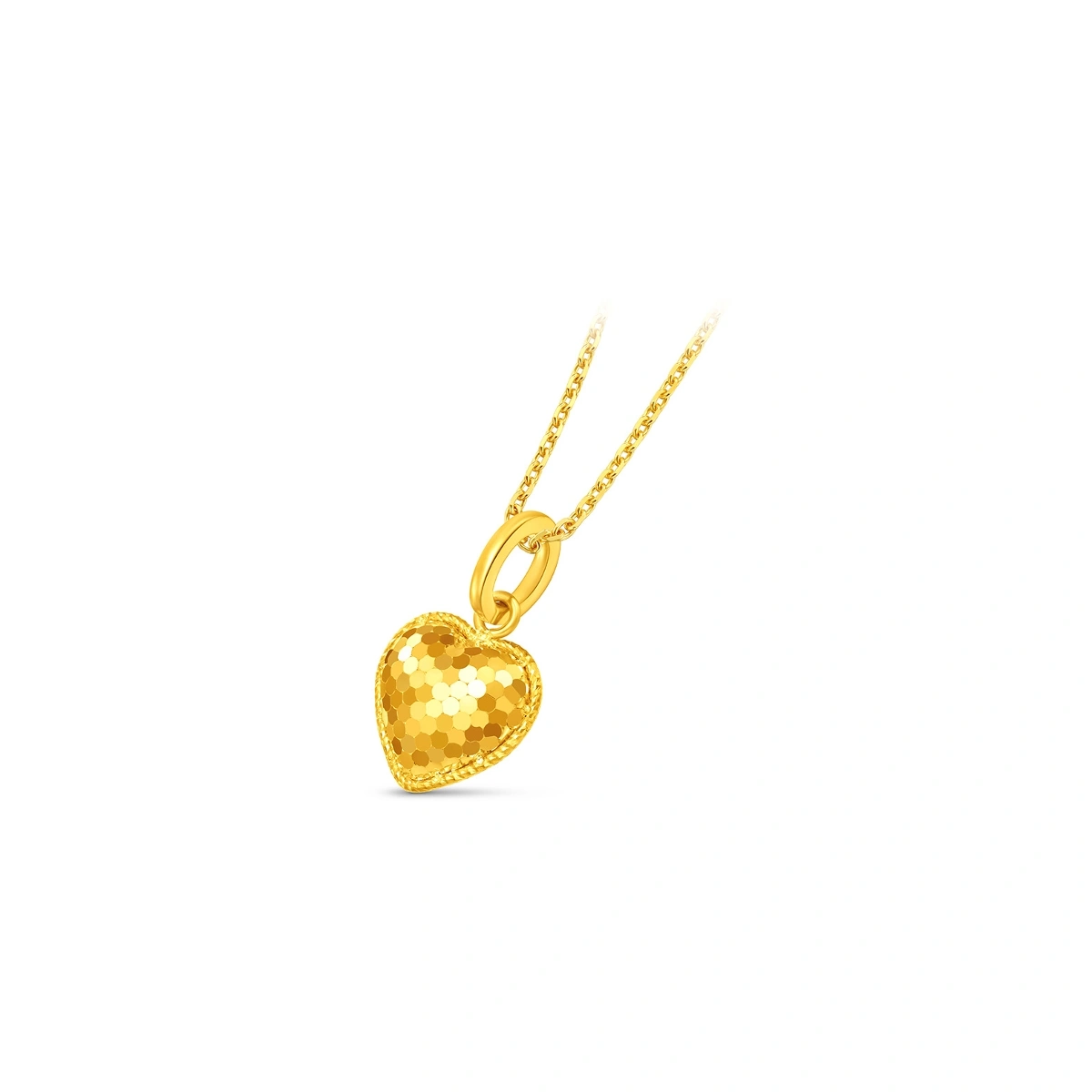 Fish Scale Heart 999 Gold pendant