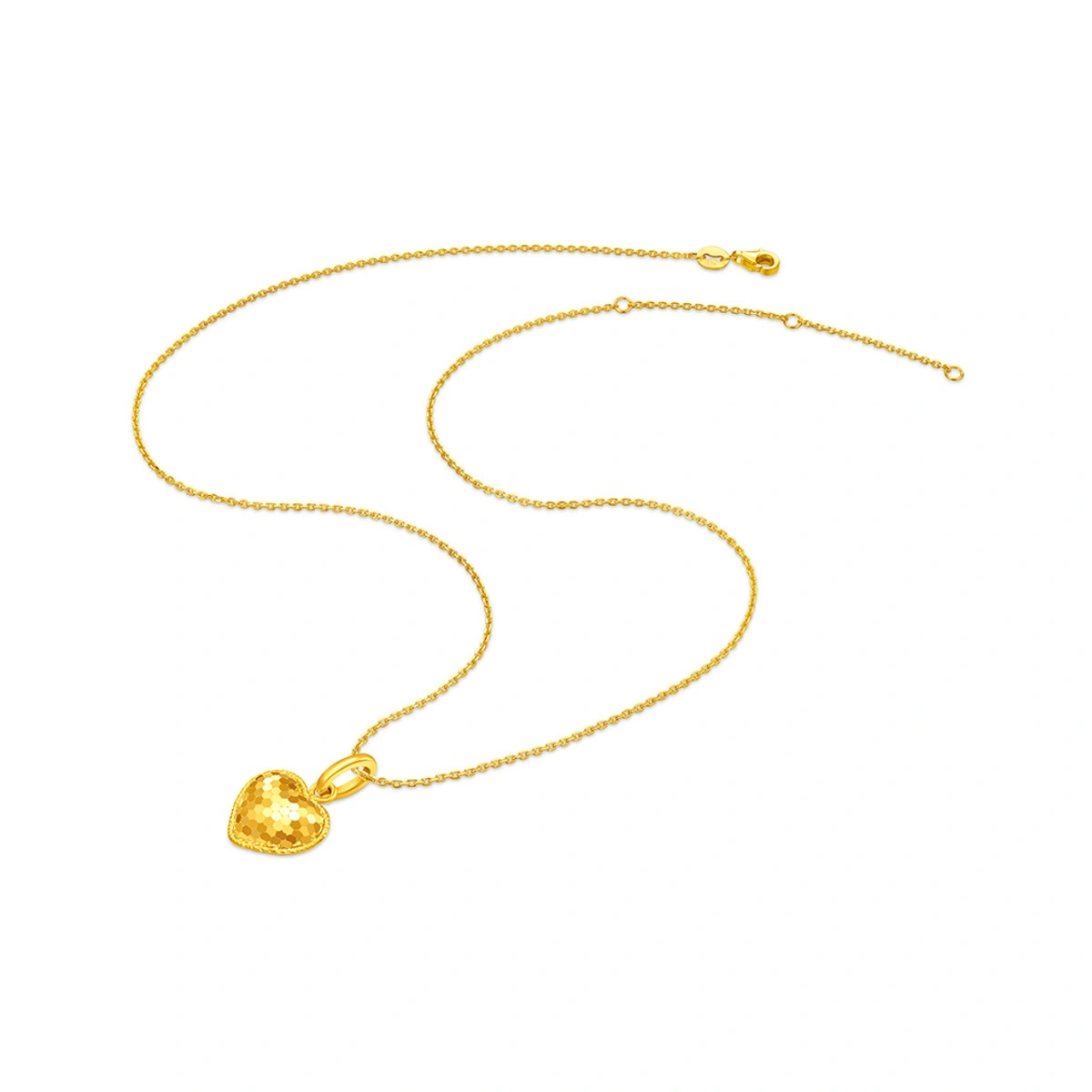Fish Scale Heart 999 Gold pendant