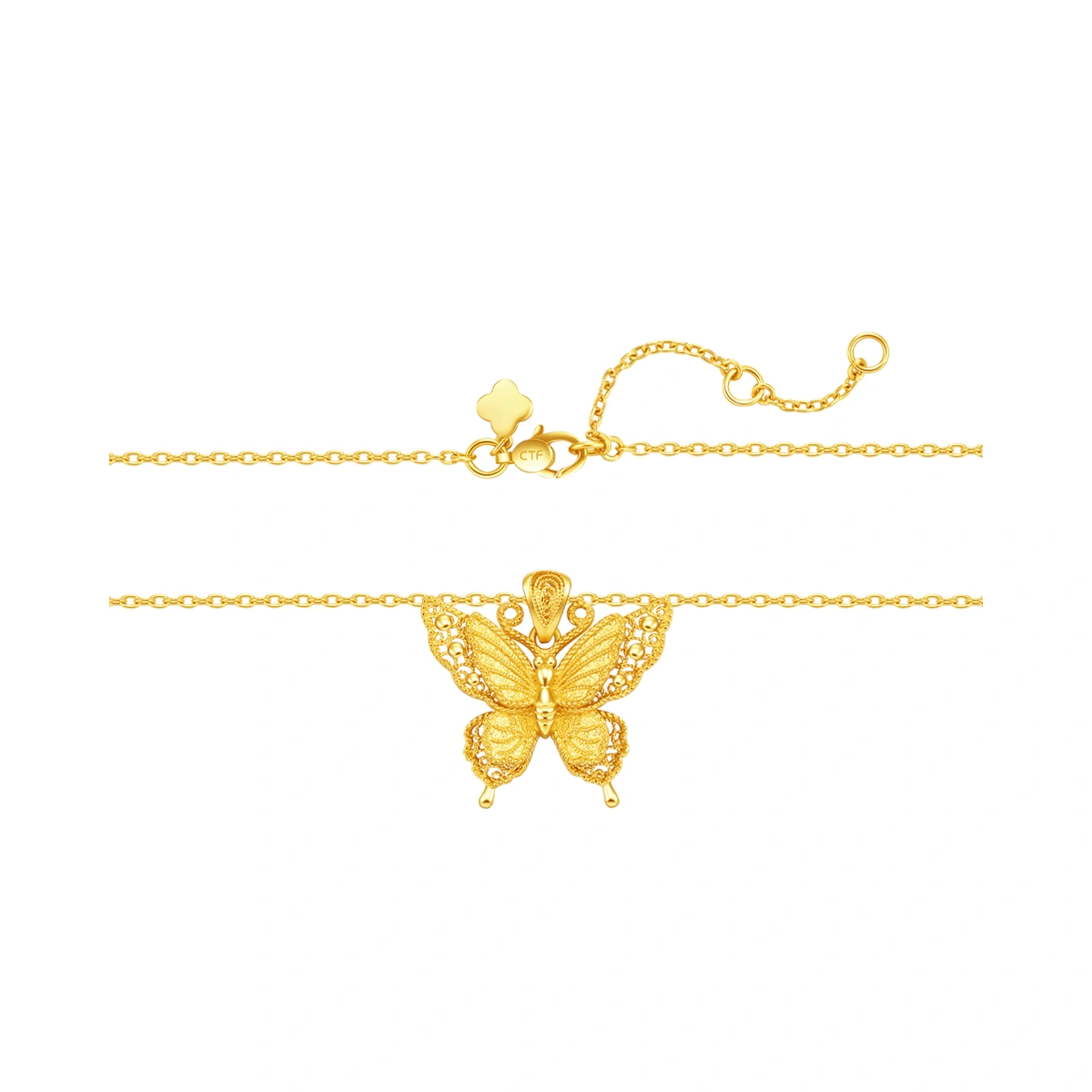 金絲羽蝶蝴蝶999足金吊墜(大版)