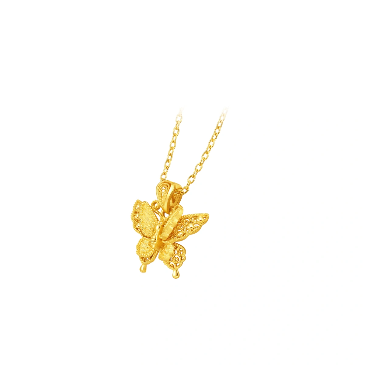 Gold Filigree Butterfly 999 Gold pendant (Small)