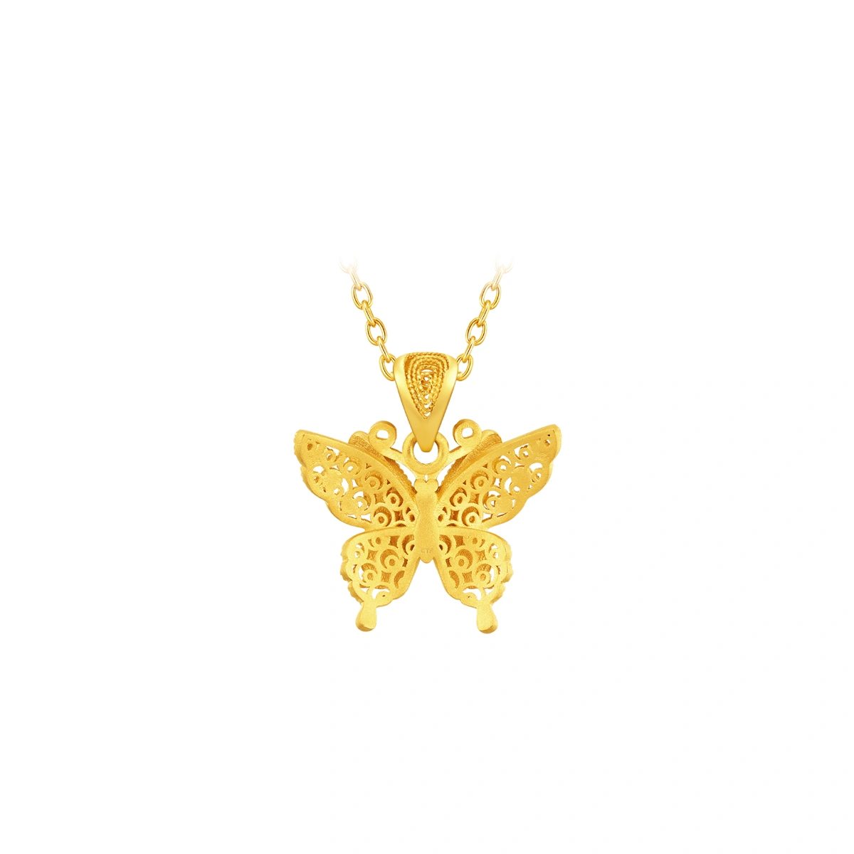 Gold Filigree Butterfly 999 Gold pendant (Small)