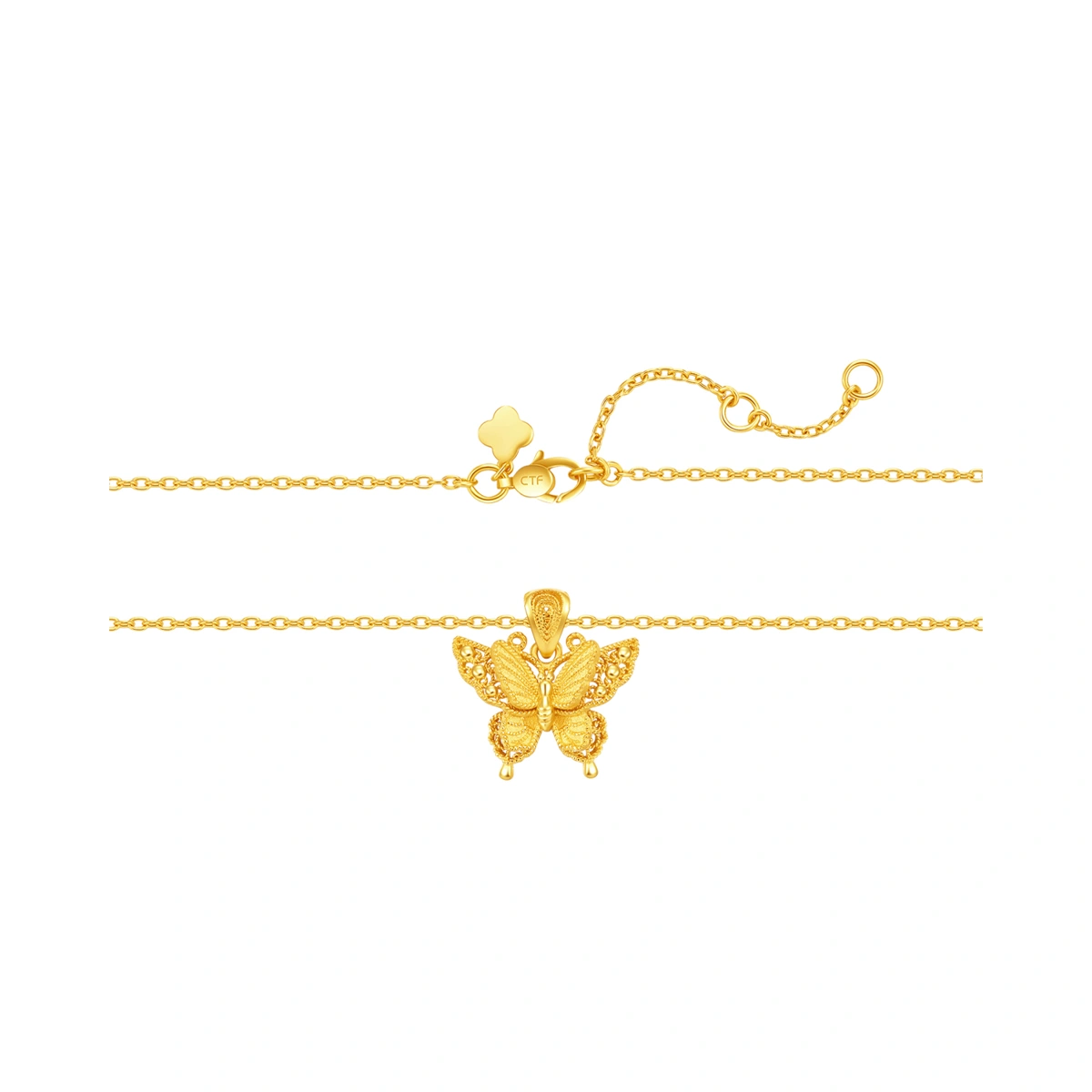 Gold Filigree Butterfly 999 Gold pendant (Small)