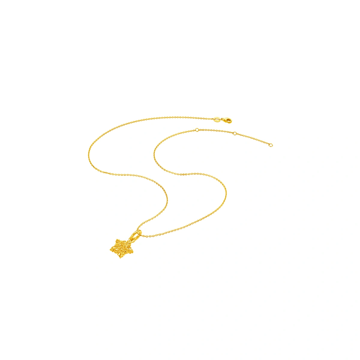 爆閃鏤空立體星星999足金吊墜