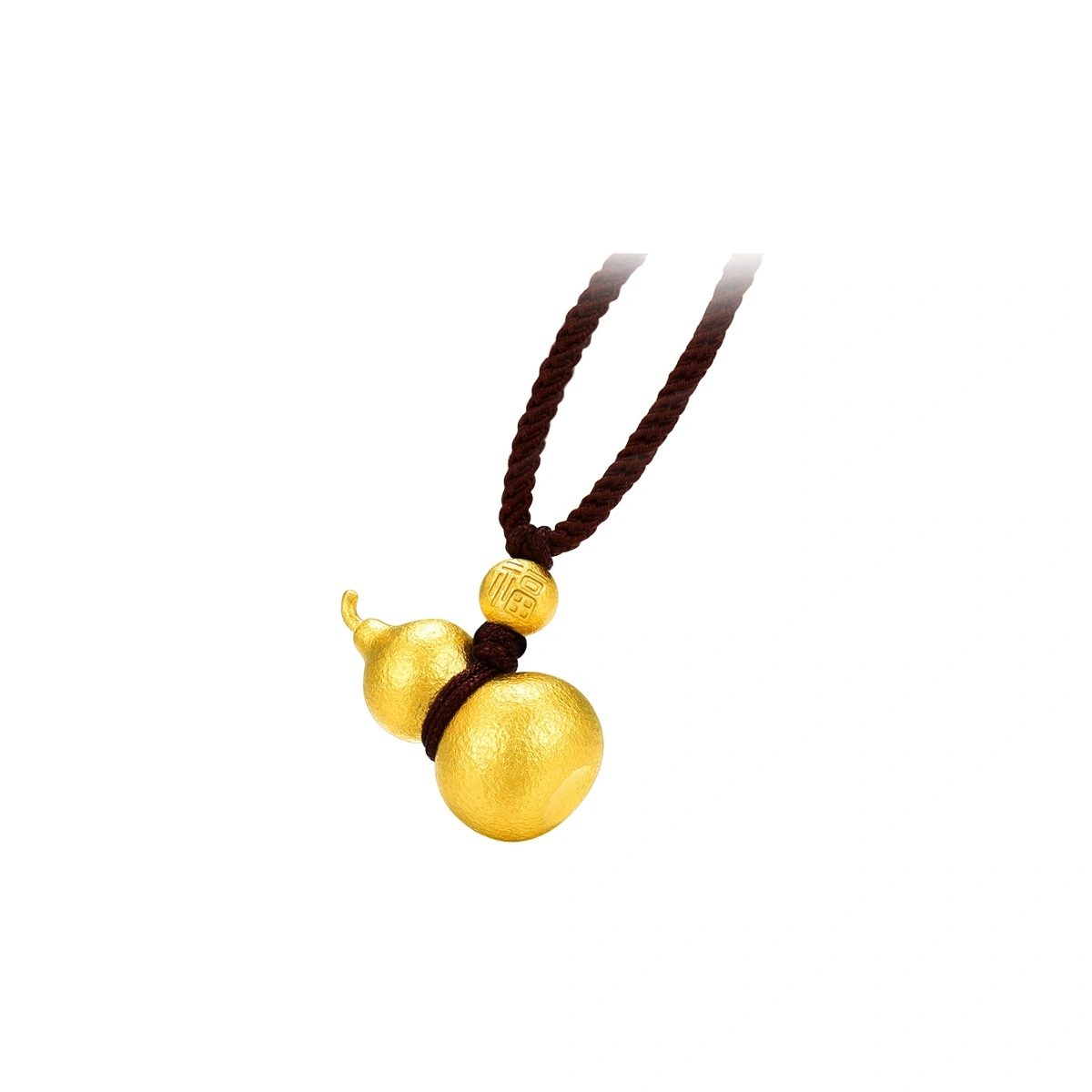 Hammered Fortune Gourd 999 Gold pendant