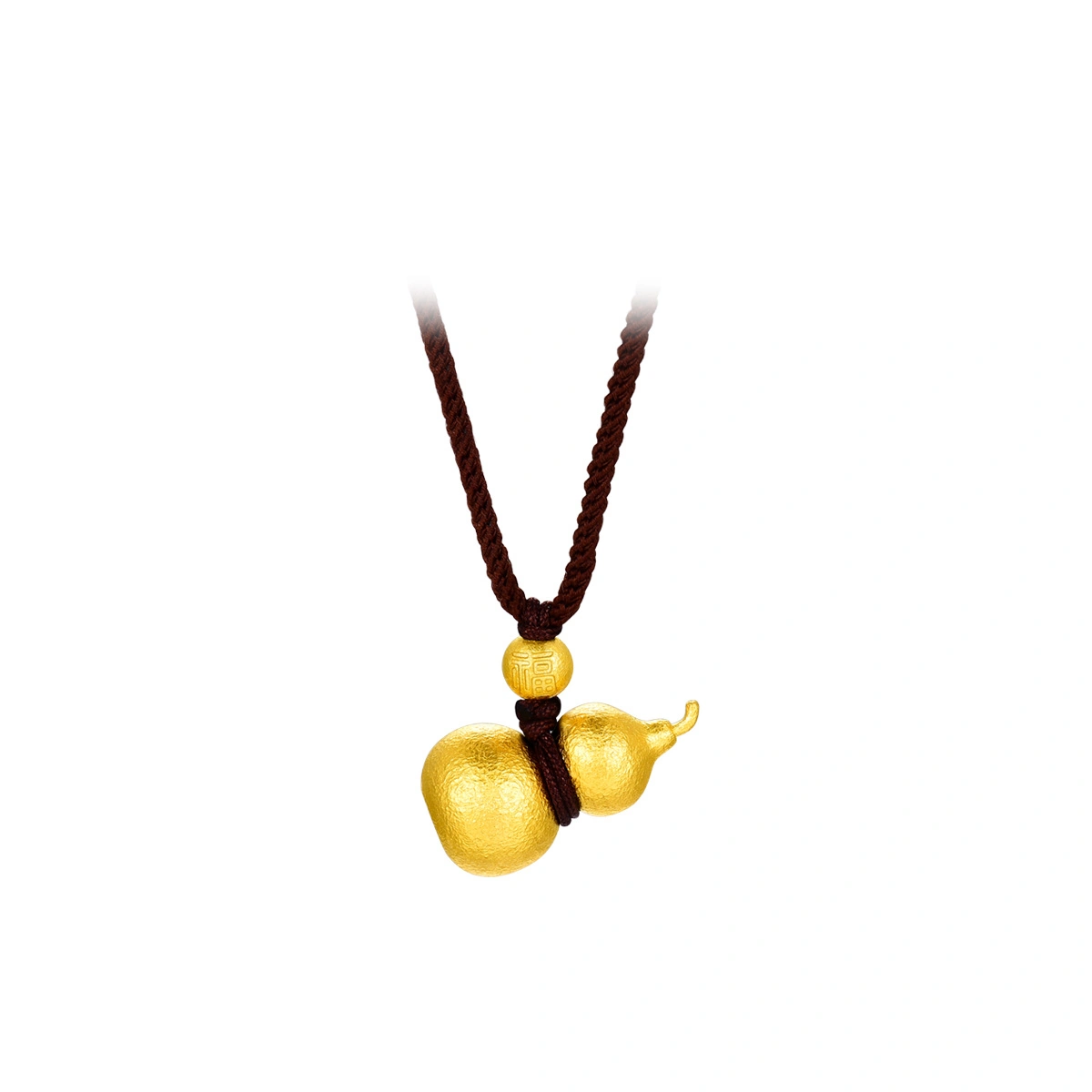 Hammered Fortune Gourd 999 Gold pendant
