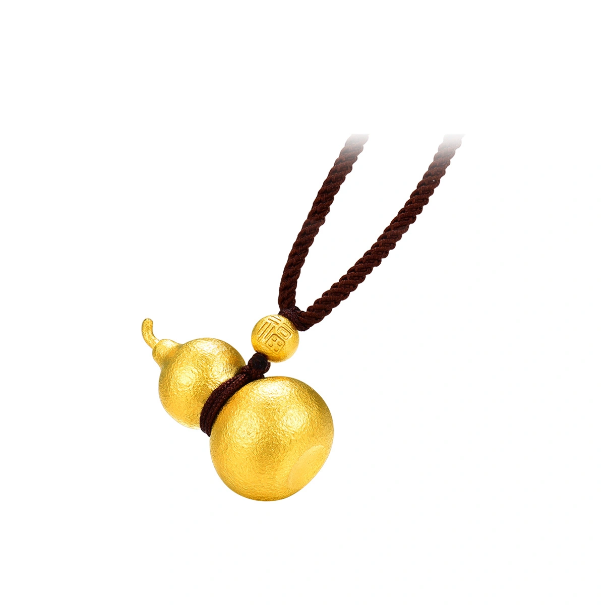 Hammered Fortune Gourd 999 Gold pendant