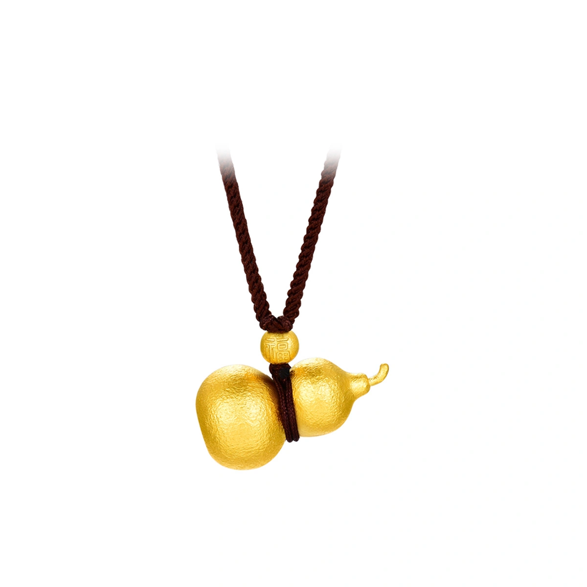 Hammered Fortune Gourd 999 Gold pendant