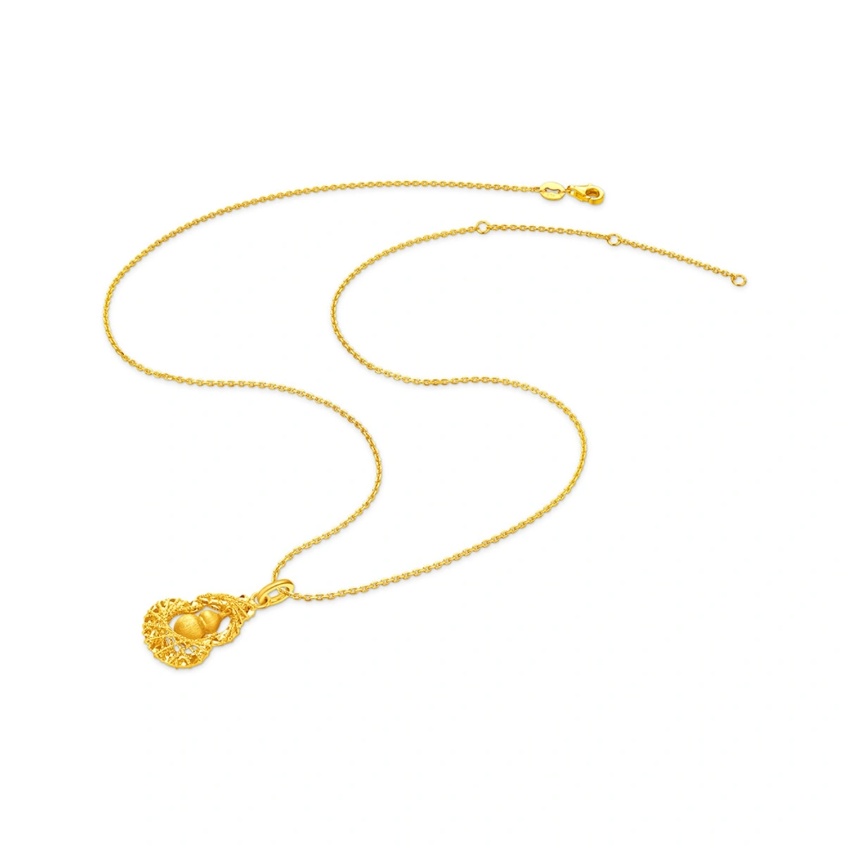 Sparkling Fortune Gourd 999 Gold pendant
