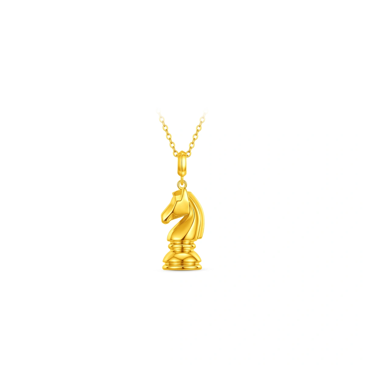 Chess Knight Horse 999 Gold Pendant (Large)