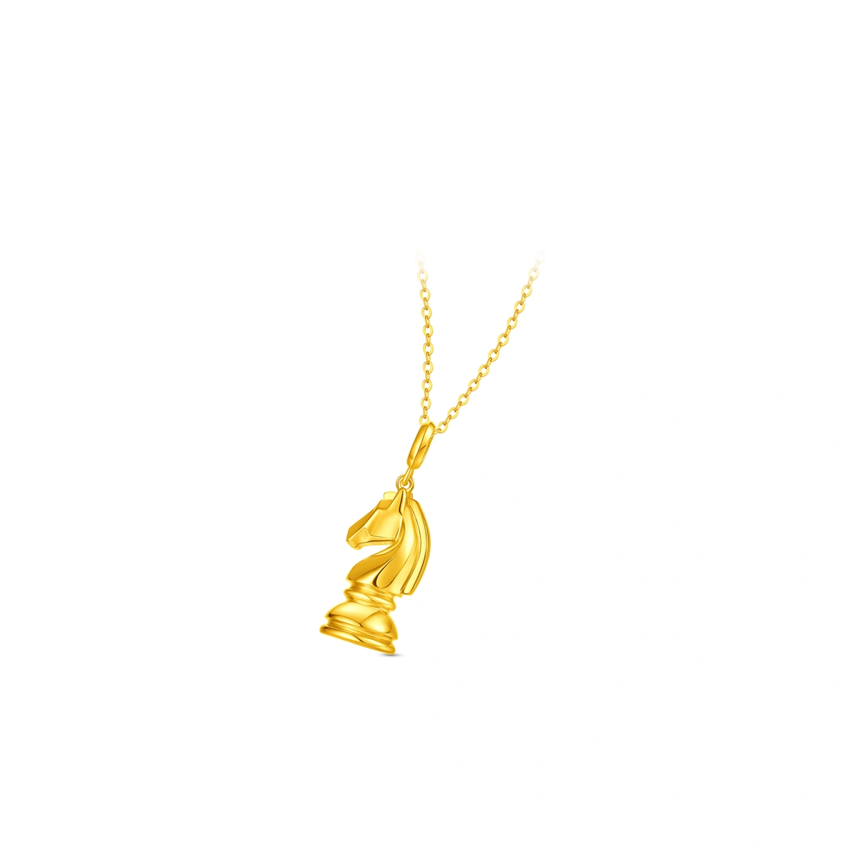 Chess Knight Horse 999 Gold Pendant (Large)