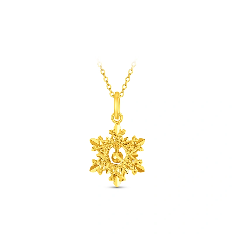 Sparkling Snowflake Bell 999 Gold pendant