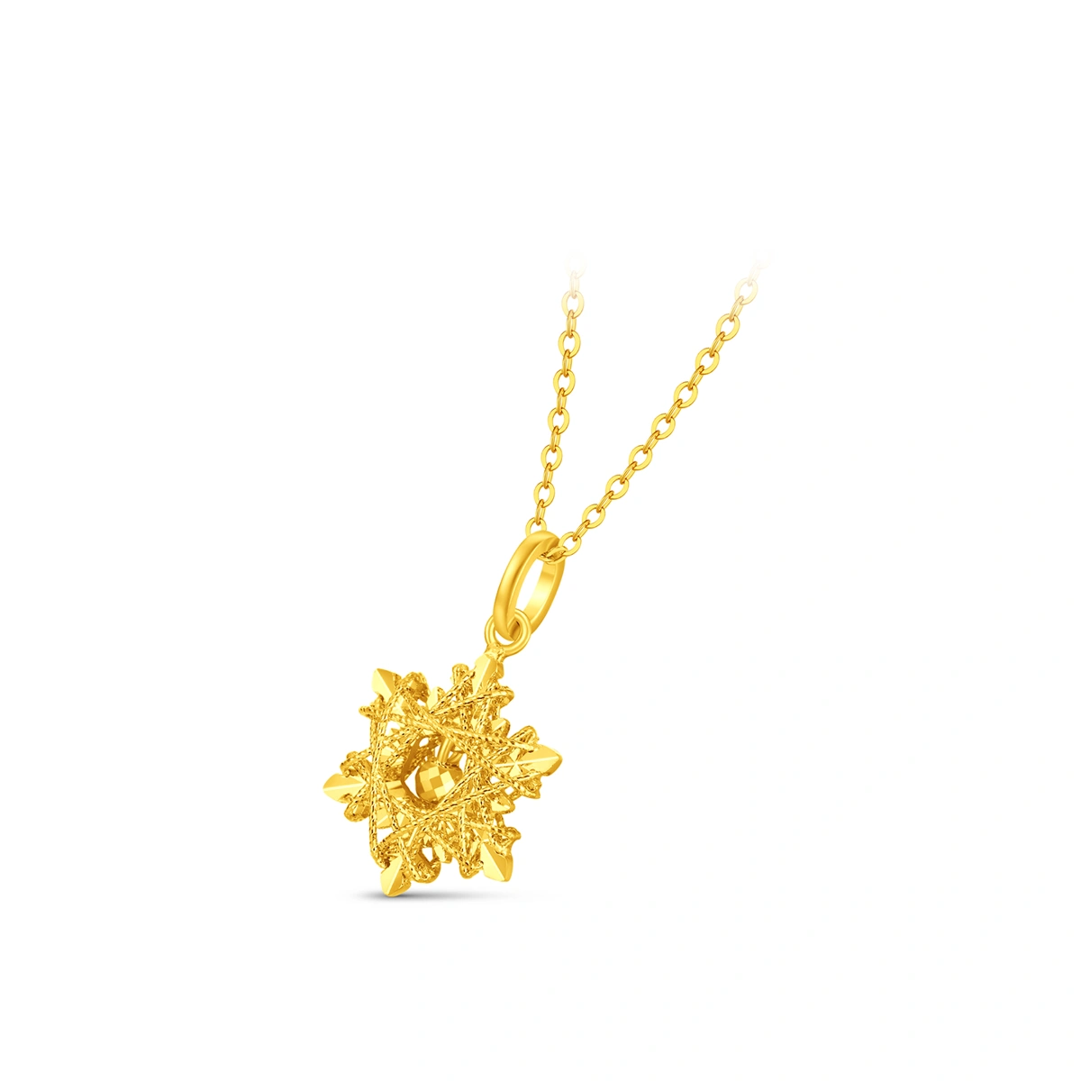 Sparkling Snowflake Bell 999 Gold pendant