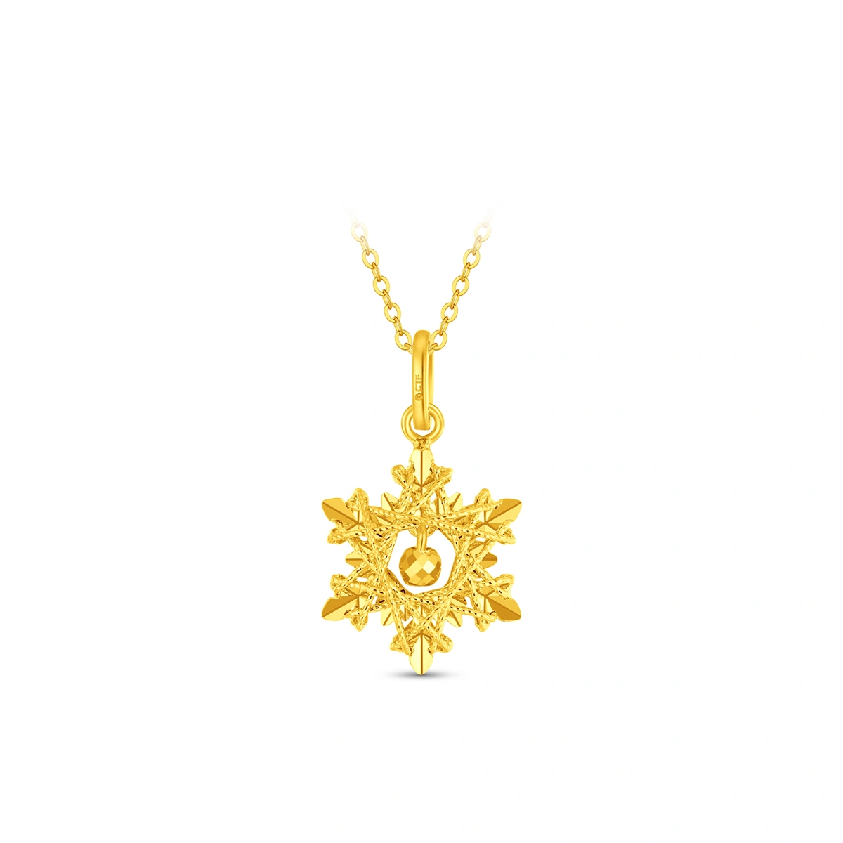 Sparkling Snowflake Bell 999 Gold pendant