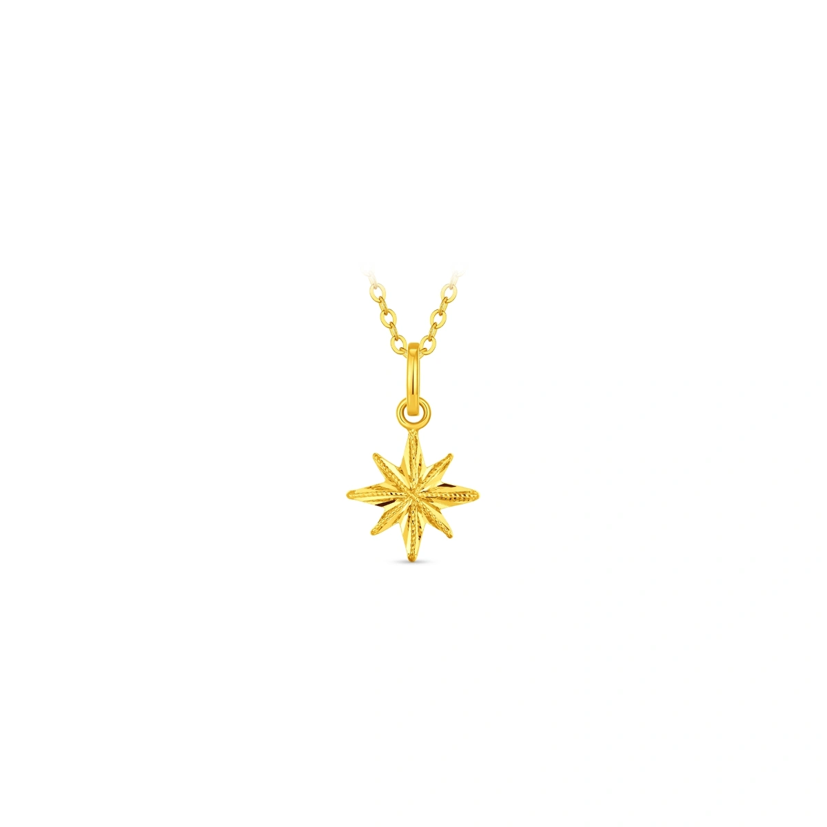 Sparkle Eight-Point Star 999 Gold pendant