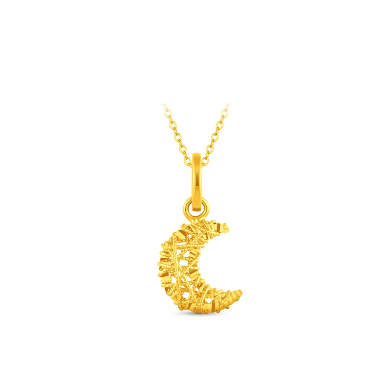 Sparkling Moon 999 Gold pendant