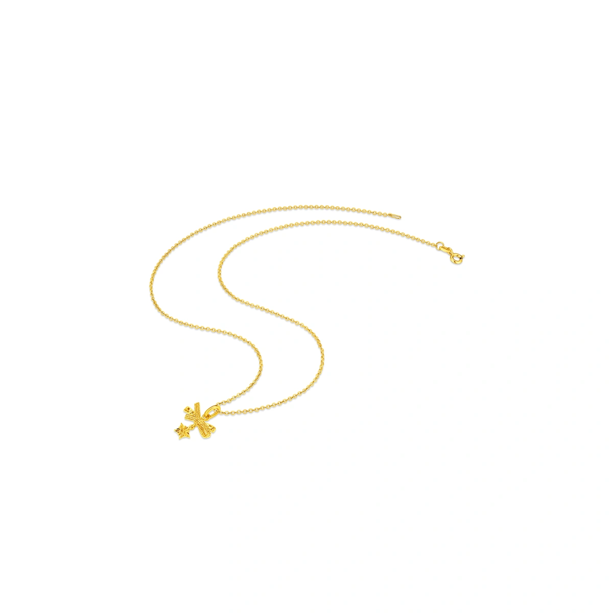 Ribbon and Star 999 Gold pendant