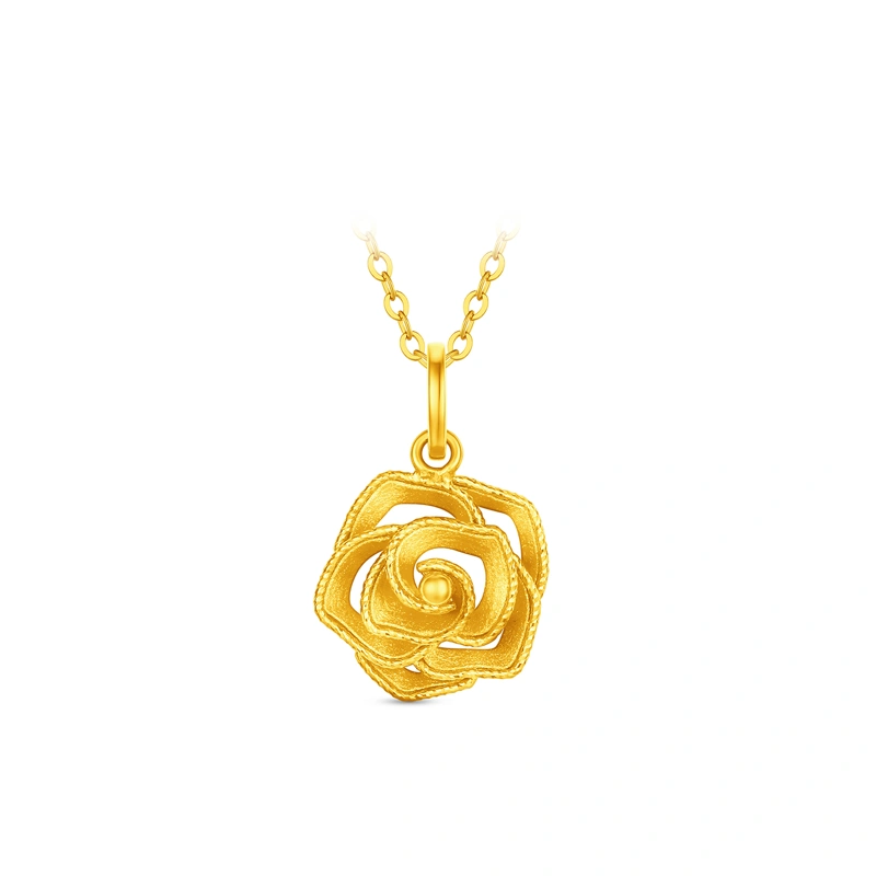 Lustrous Rose 999 Gold pendant