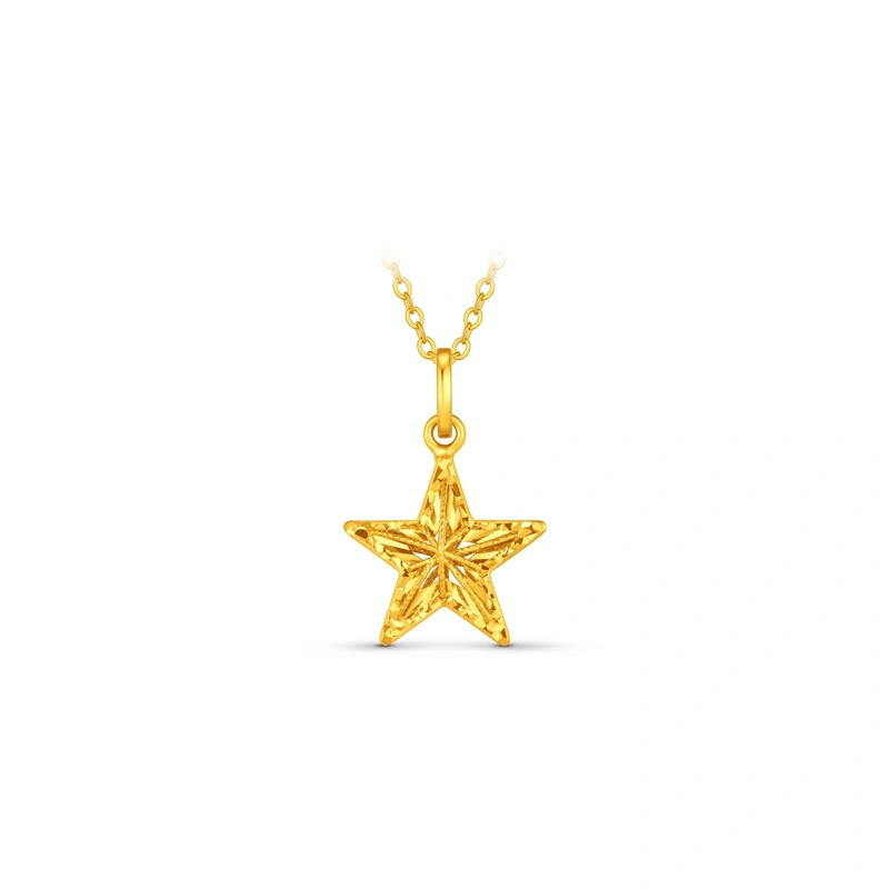 Sparkling Morning Star 999 Gold pendant