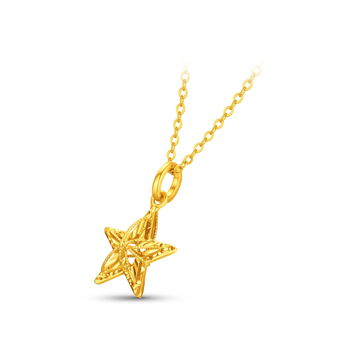 Sparkling Morning Star 999 Gold pendant